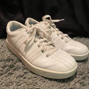 K-Swiss women’s size 8.5 white leather shoes
